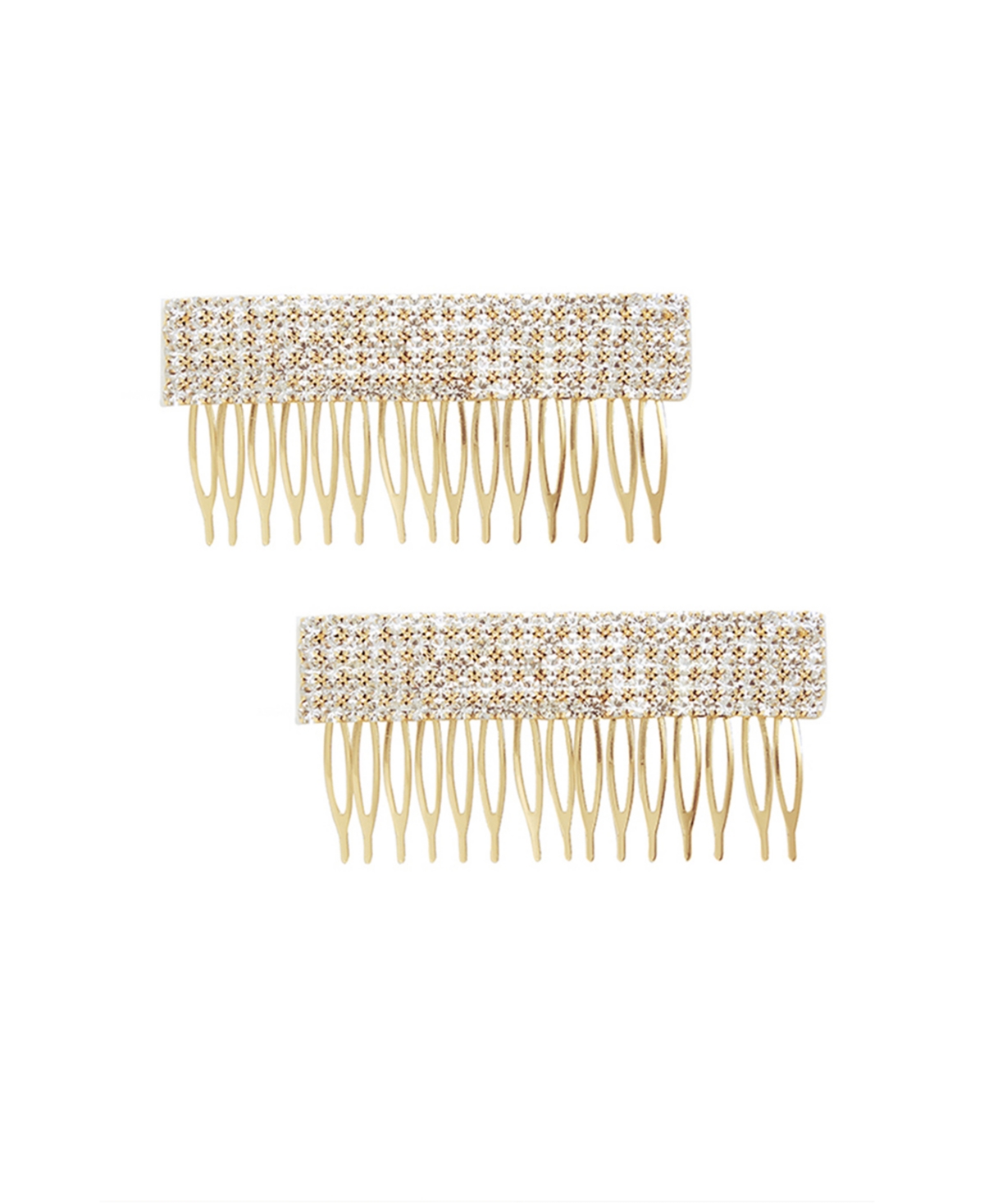 Dynasty Hair Comb Set in Clear - Gold