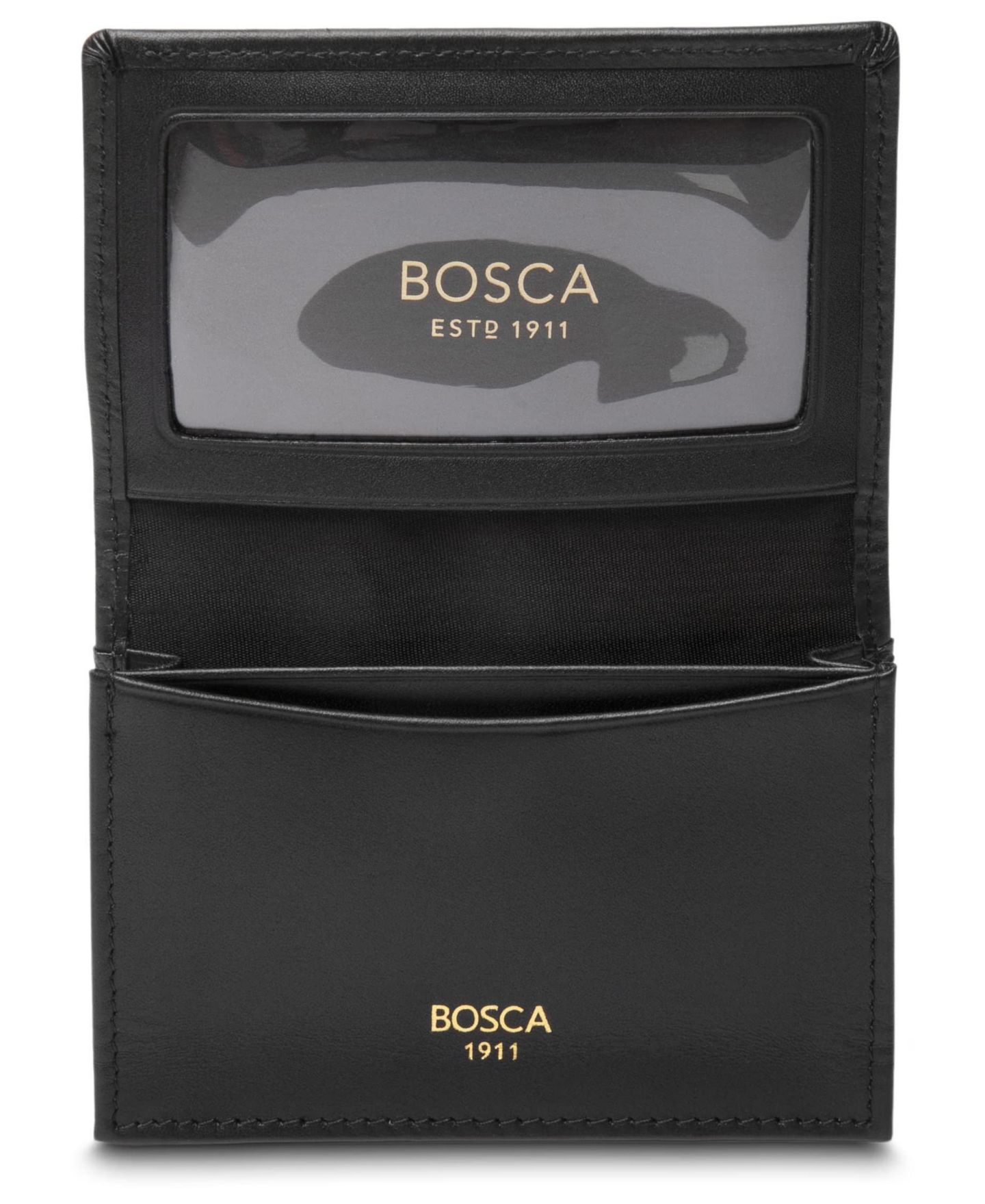 Мужской кошелёк Bosca Saffiano Full Gusset 2 Pocket Card Case With ID, Black — фото 2