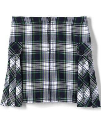 Big Girls Plus Side Pleat Plaid Skort Above the Knee