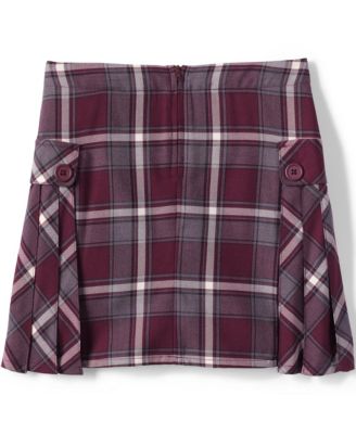 Girls Side Pleat Plaid Skort Above the Knee