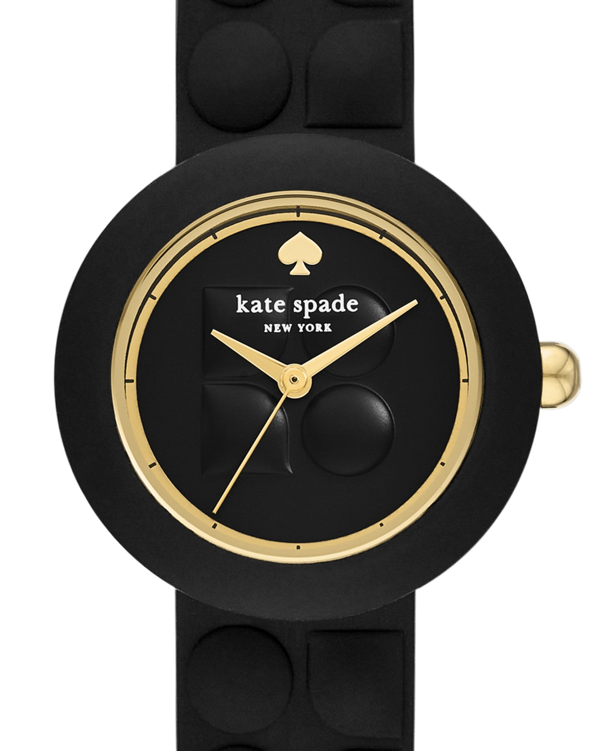 Shop Kate Spade Women's Mini Park Row Black Silicone Watch 28mm