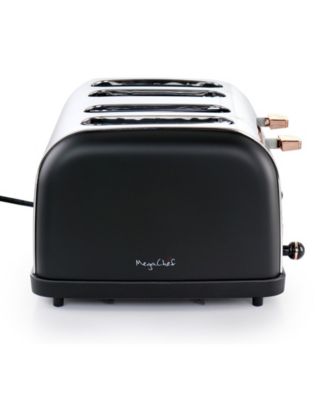 4 Slice Stainless Steel Wide Slot Retro Toaster