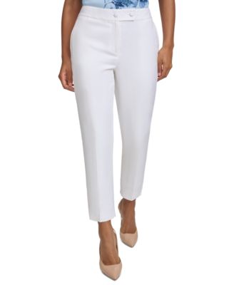 Calvin Klein - Petite High Rise Straight-Leg Ankle Pants