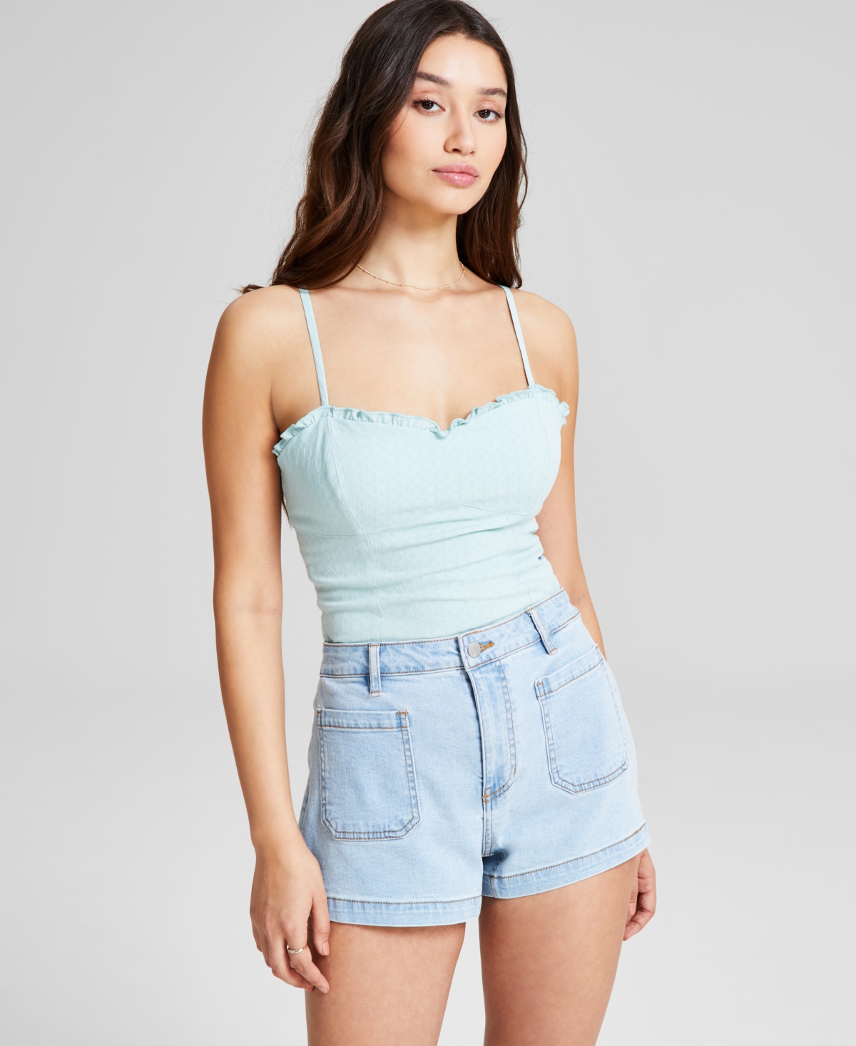 Shop And Now This Women's Sweetheart-neck Sleeveless Woven Bodysuit, Created For Macy's In Harbor Green