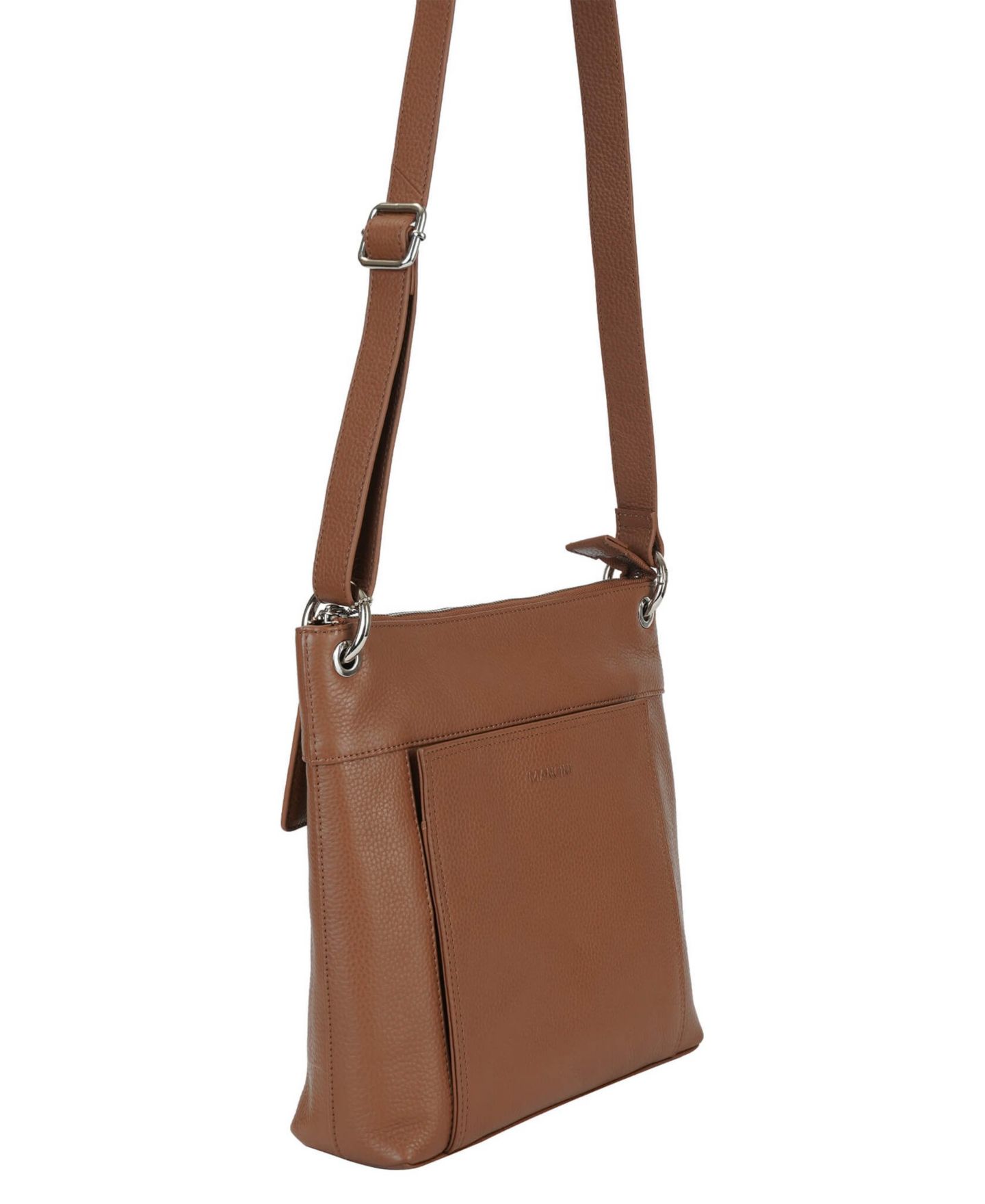 Женская сумка Mancini Pebble Trish Leather Crossbody Handbag with Organizer, цвет: Чёрный — фото 11