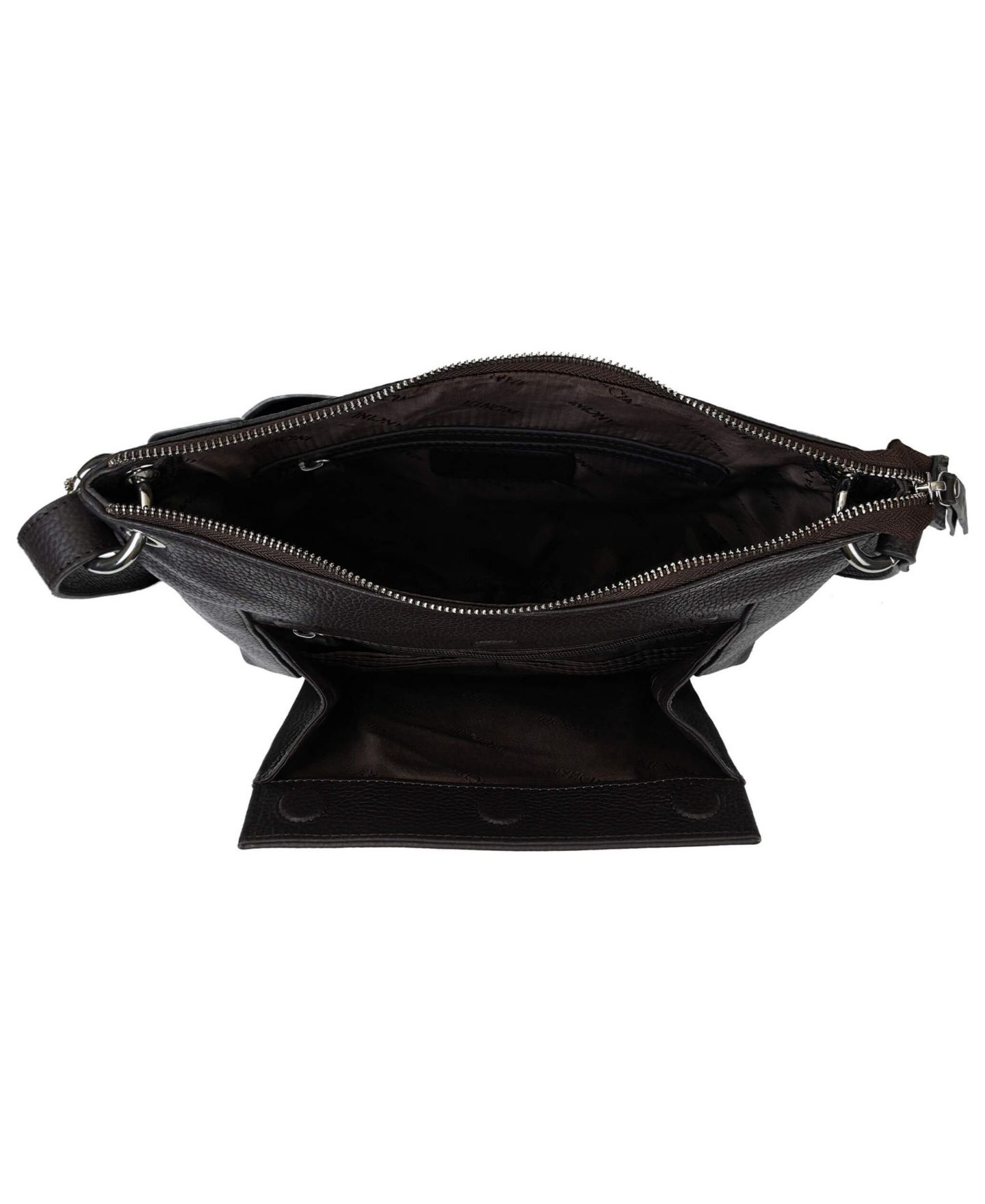 Женская сумка Mancini Pebble Trish Leather Crossbody Handbag with Organizer, цвет: Чёрный — фото 9
