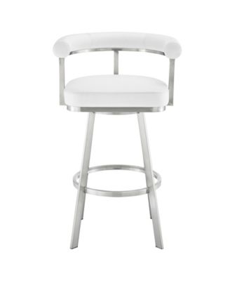 Magnolia 30" Swivel Bar Stool in Brushed Stainless Steel with Faux Leather