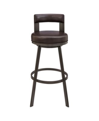 Flynn 26" Swivel Counter Stool in Metal with Faux Leather