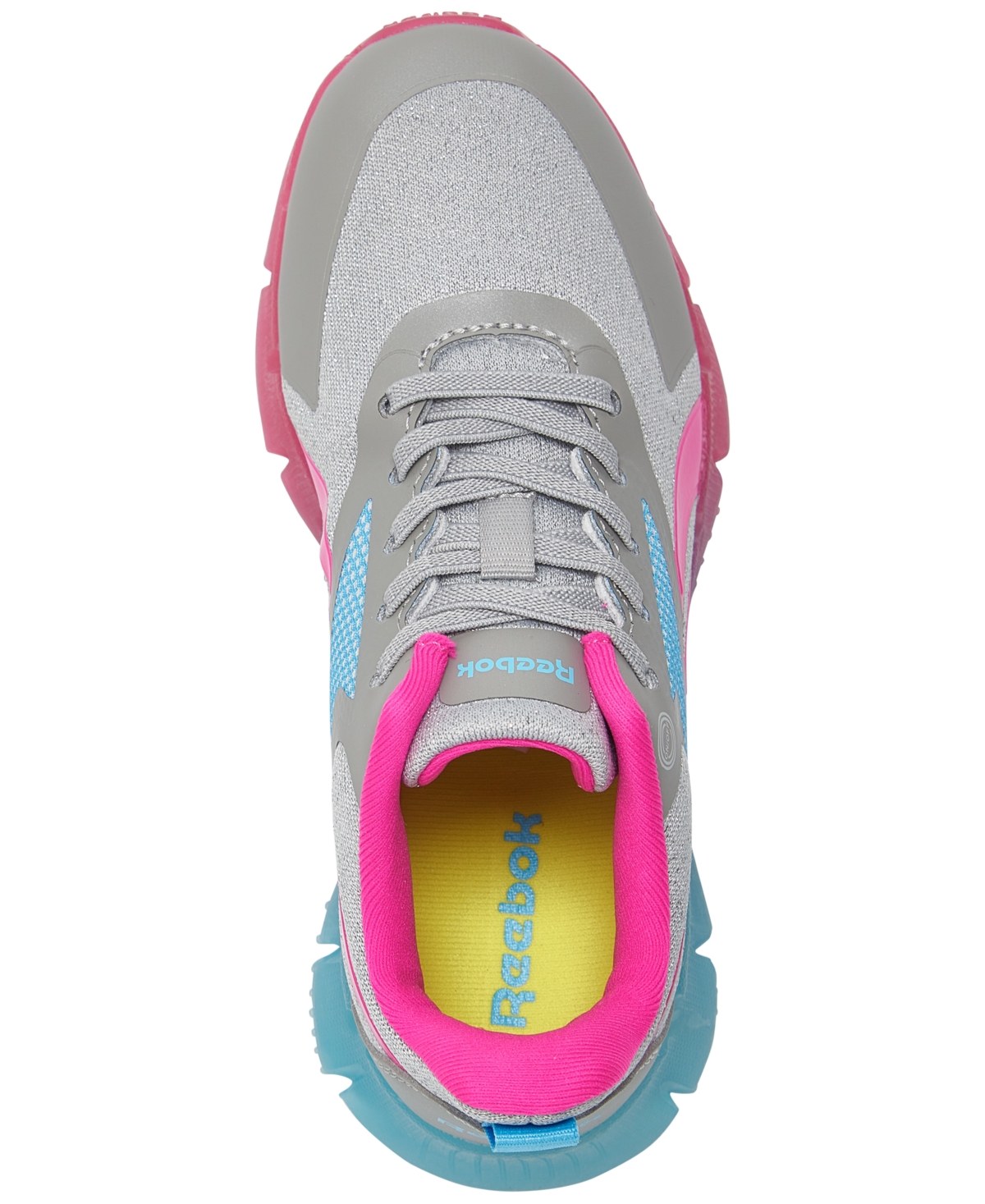 Shop Reebok Little Girls Zig N Flash Light-up Casual Sneakers From Finish Line In Gray,pink,blue