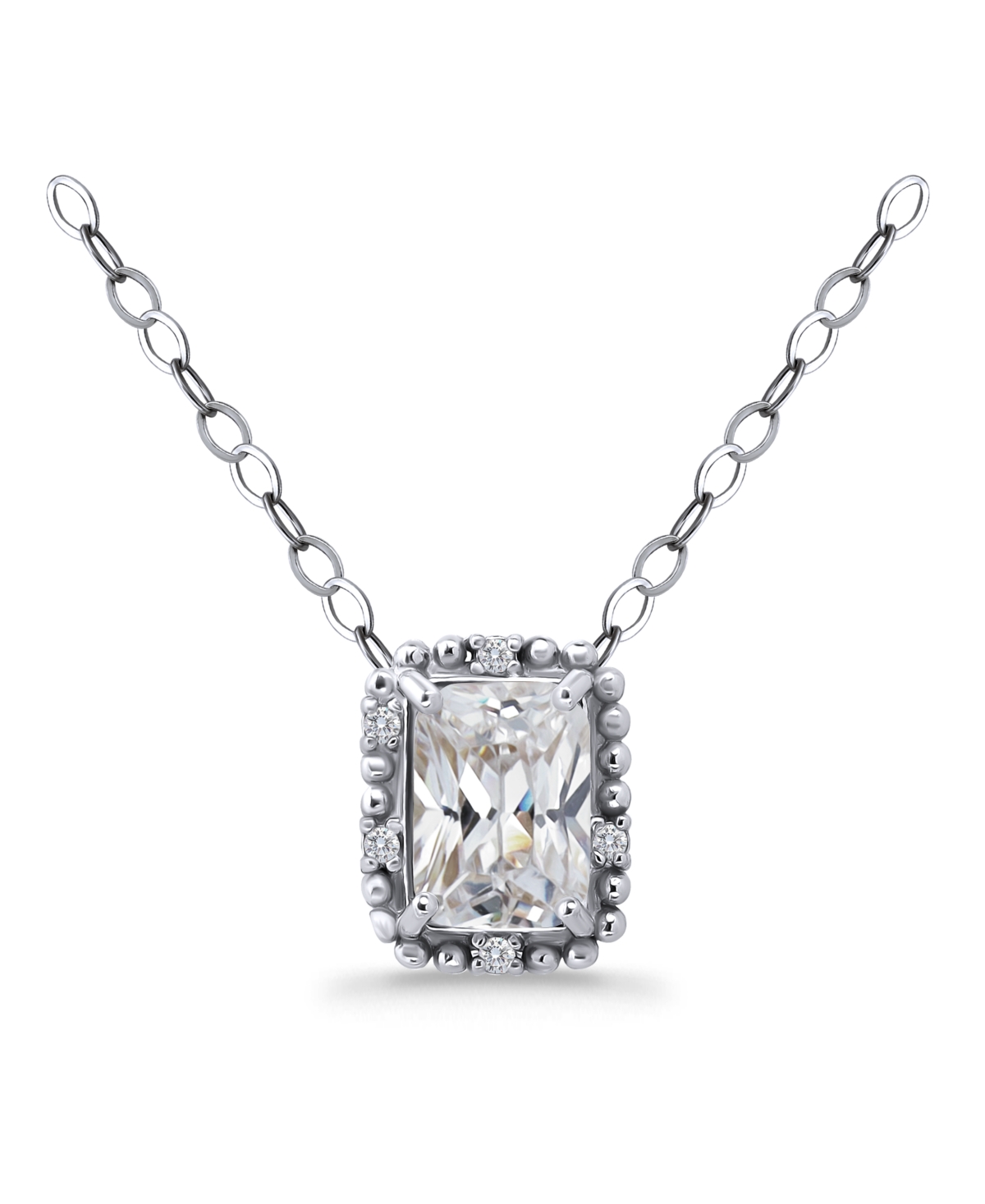 Shop Giani Bernini Cubic Zirconia Bead Frame Pendant Necklace In 18k Gold-plated Sterling Silver, 16" + 2" Extender, Cr