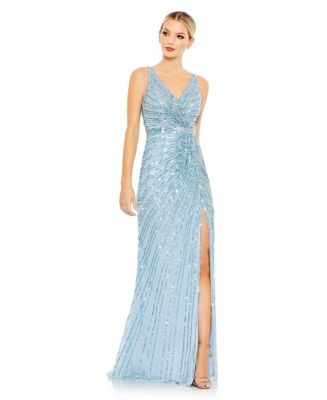 【Mac Duggal】Faux Wrap Sleeveless V Neck Gown 関税送料込 Faux Wrap Sleeveless V Neck Gown - Mac Duggal
