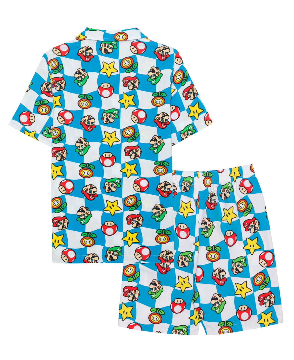 Super Mario Big Boys Short Sleeve Woven Shirt and Shorts