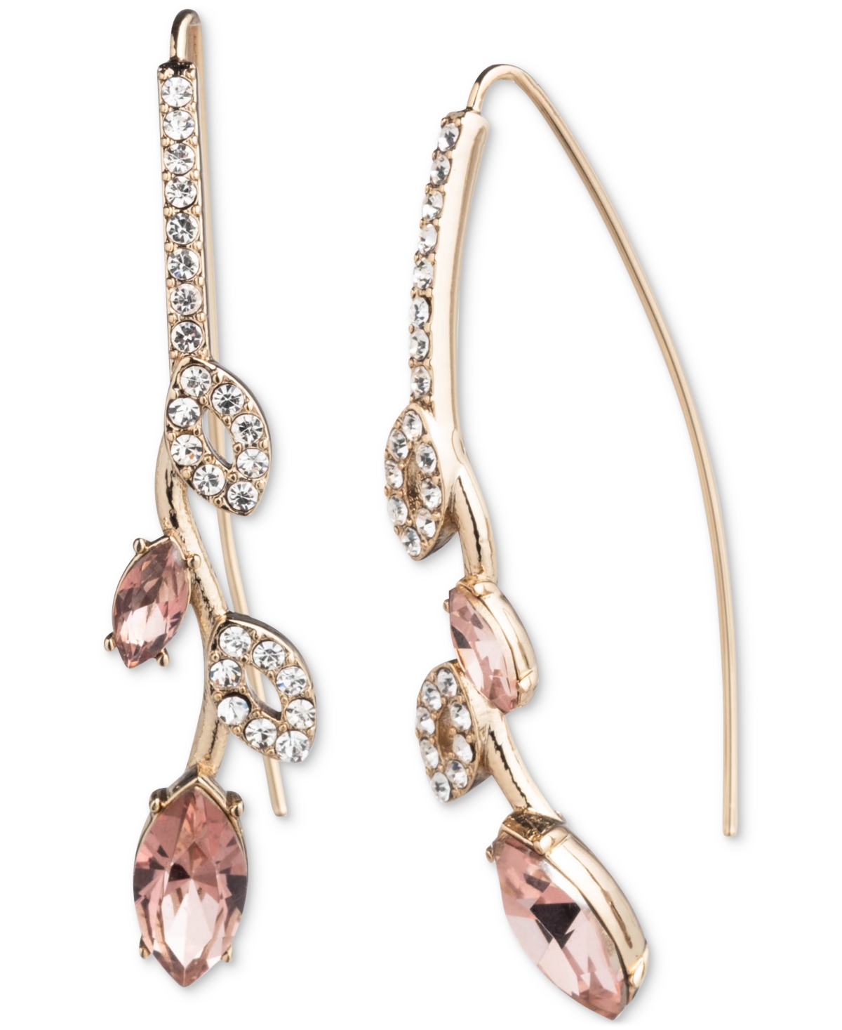 Shop Givenchy Pave & Color Crystal Threader Earrings In Light Pink
