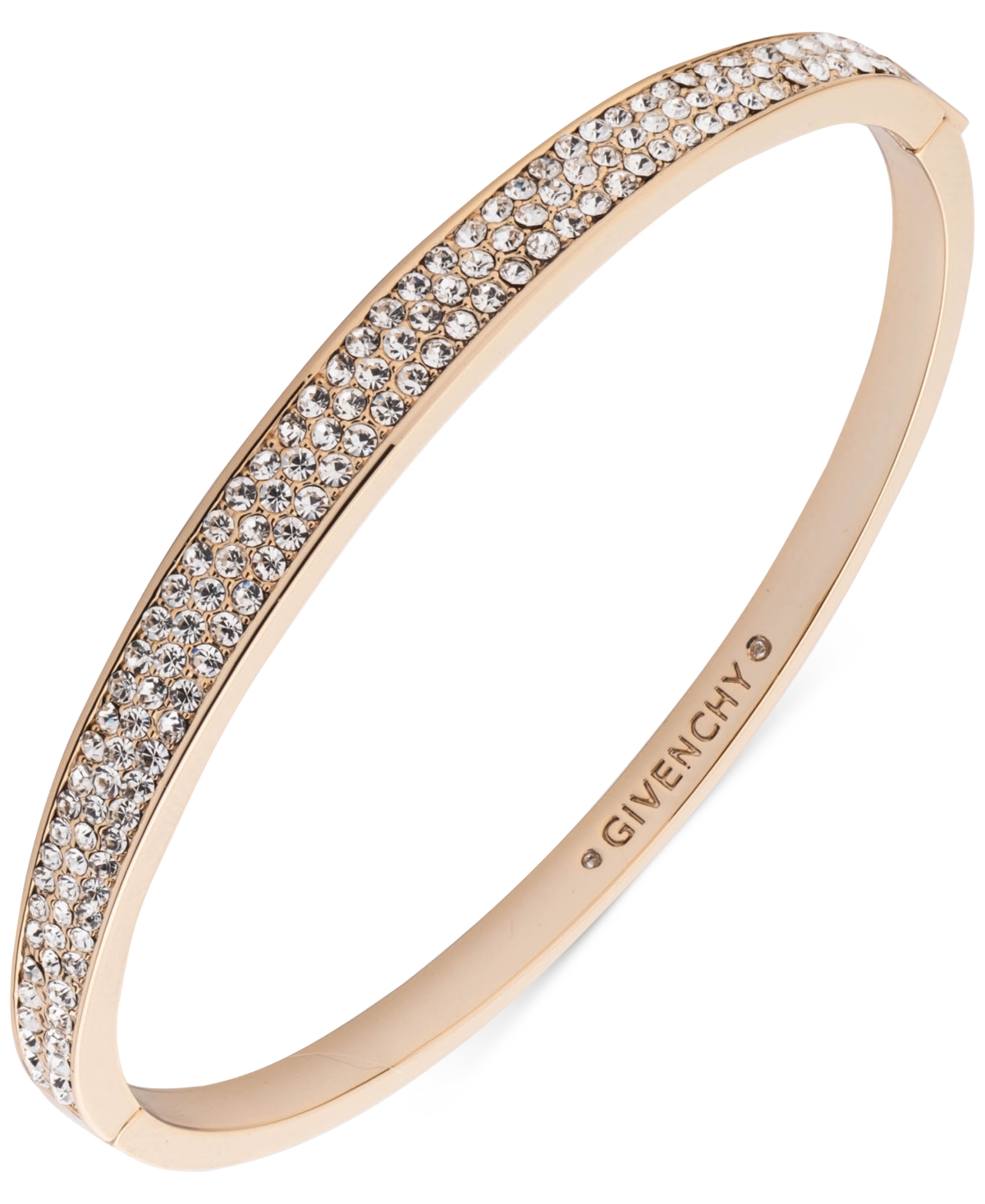 Shop Givenchy Gold-tone Pave Crystal Bangle Bracelet In Crystal Wh