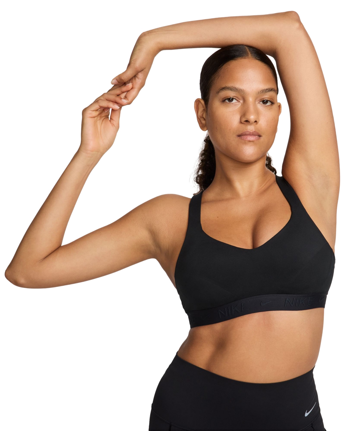 Shop Nike Women's Indy High Support Padded Adjustable Sports Bra In Black,black,black