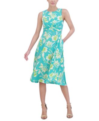 jessica howard sleeveless floral fit & flare dress Jessica Howard Women's Sleeveless Floral Wrap Cocktail Dress