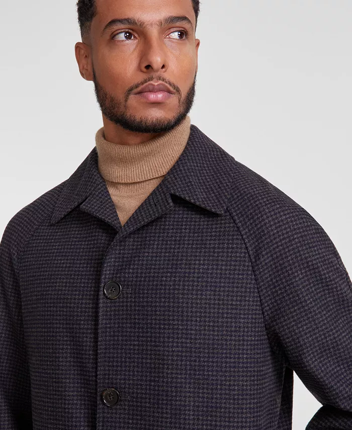 Men's Classic-Fit Check Overcoat - thumbnail 4