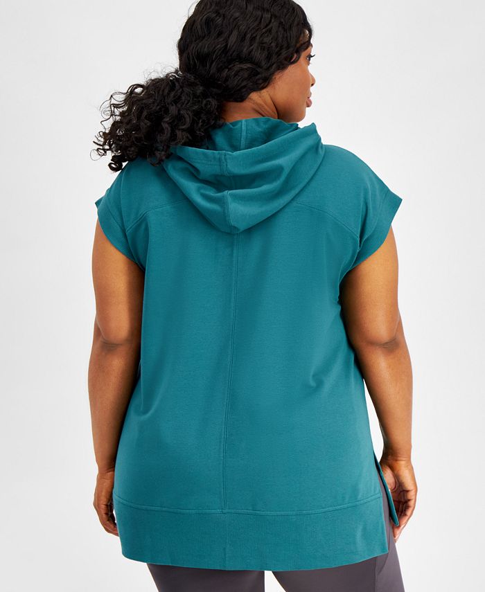 Ideology Women's Plus Crewneck Tunic Top Green Size 2X