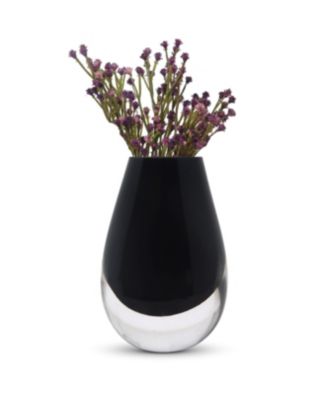 6.5"H Black Glass Bud Vase