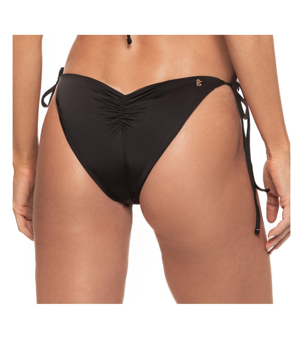 Guria Beachwear Women's Tortoise Ring Scrunch Tie Side Bikini Bottom