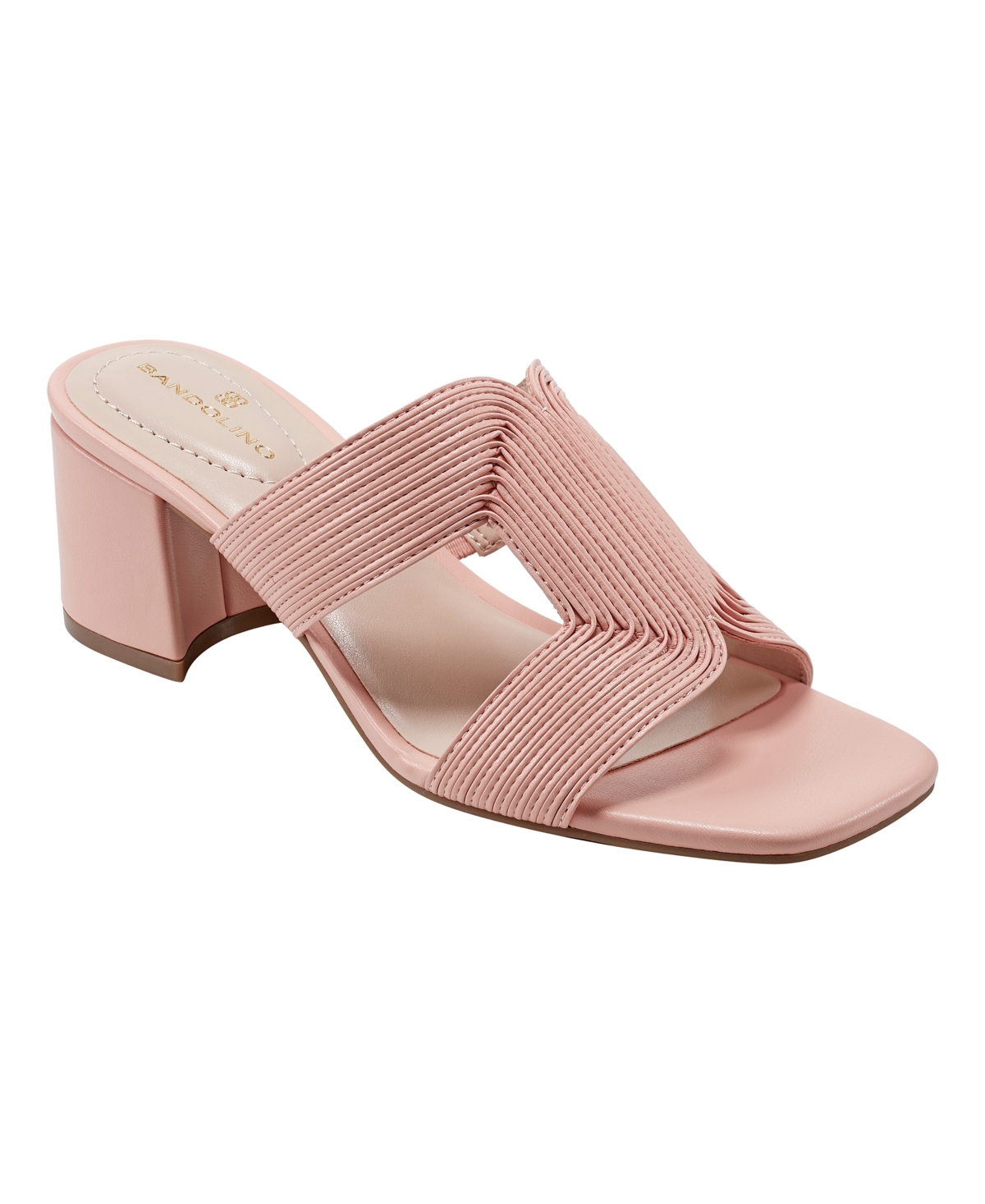 Shop Bandolino Women's Merily Open Toe Slip-on Square Toe Dress Sandals In Light Pink