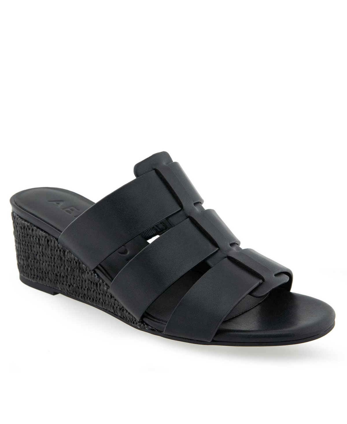 Aerosoles Women's Wilma Slip-on Wedge Sandals In Black Combo