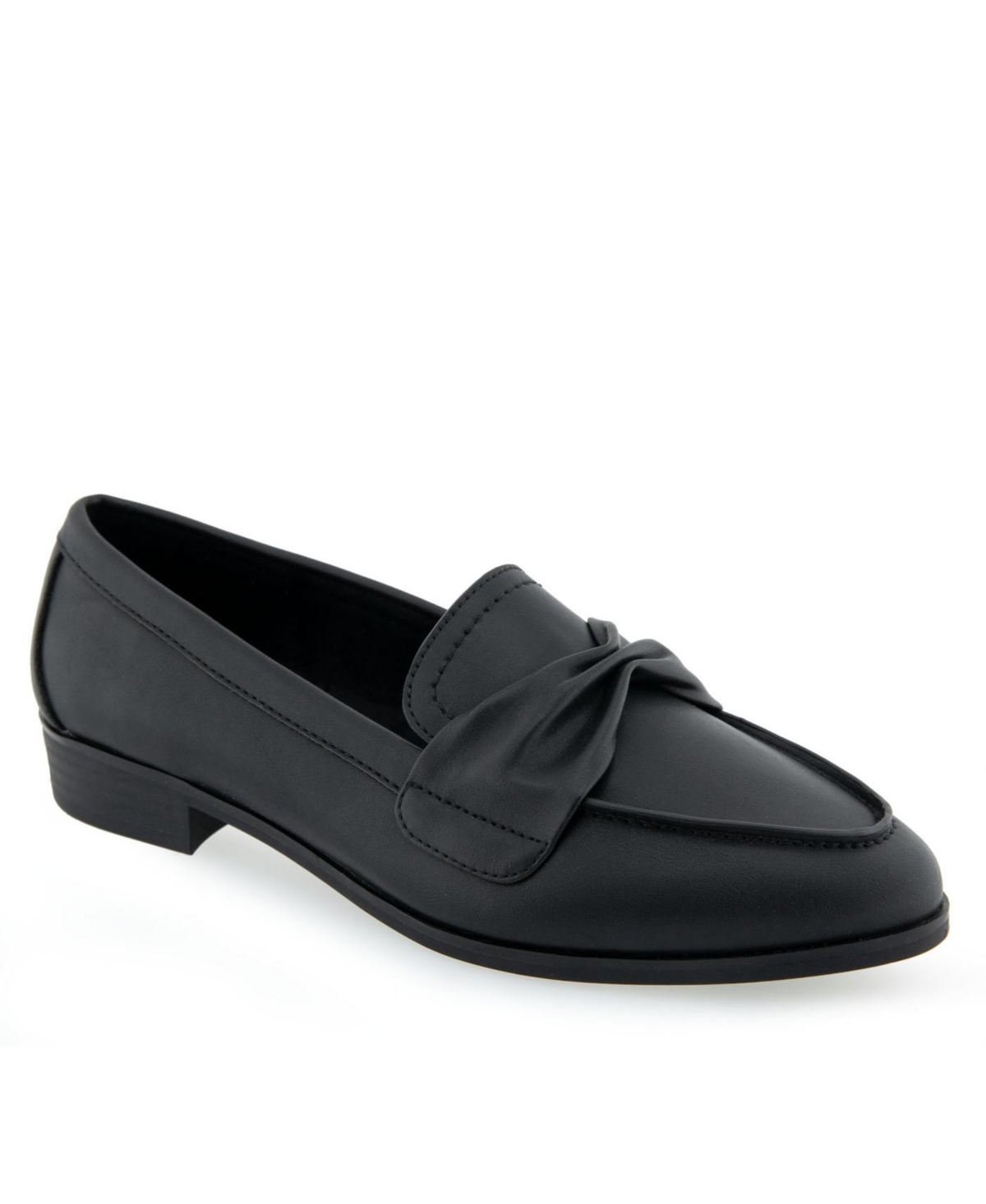 Shop Aerosoles Women's Ellis Tailored Loafers In Black Polyurethane