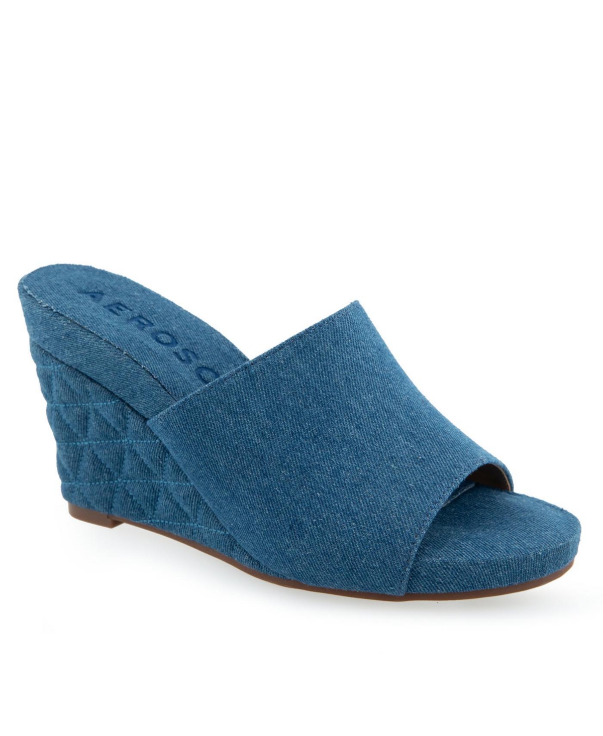 Shop Aerosoles Women's Pierce Open Toe Wedge Sandals In Blue Denim