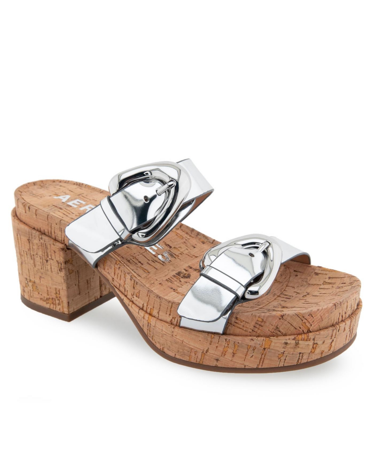 Women's Chance Platform Sandals - Silver Mirror Metallic Polyurethane