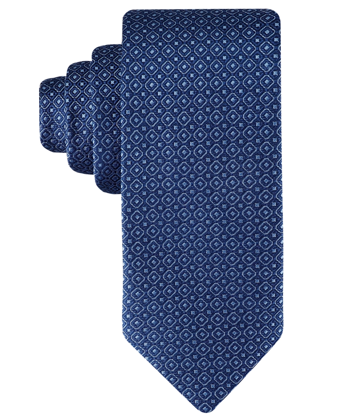 Tommy Hilfiger Men's Classic Double-square Medallion Tie In Navy,blue