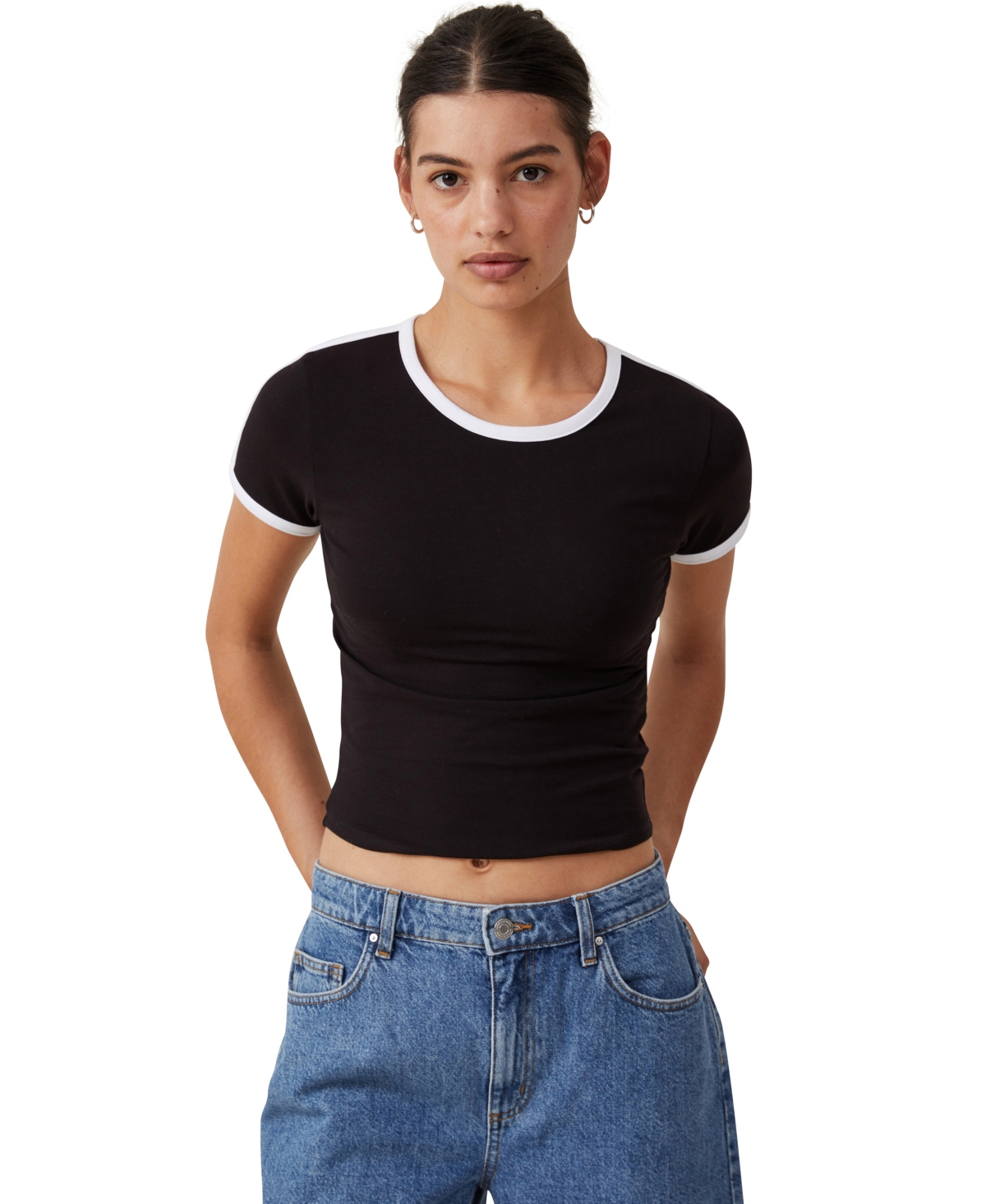 Shop Cotton On Women's Billi Crew Neck Tee Top In Black
