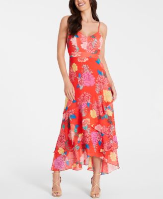 Joseph Ribkoff Women's Signature Embroidered Chiffon Fit And Flare Dress With Sash Belt 261738 Col 4373