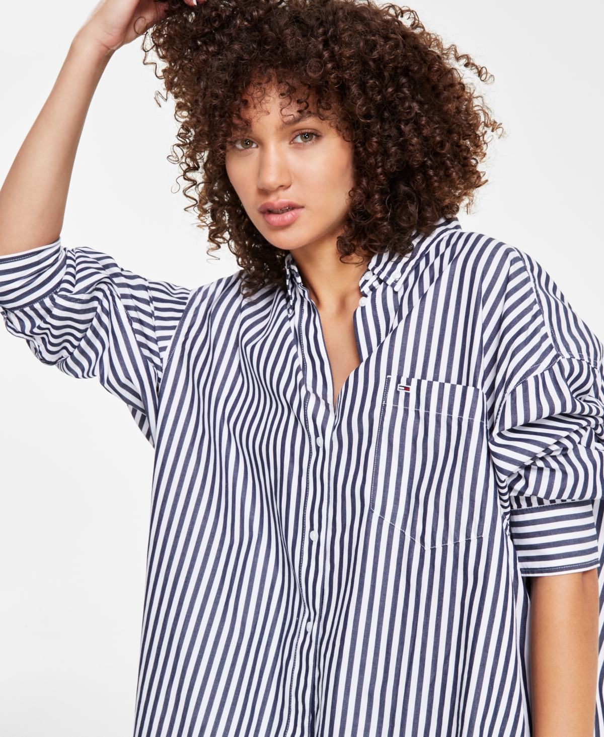 Tommy Jeans Women's Oversized Pinstripe Shirt -/ Stripe