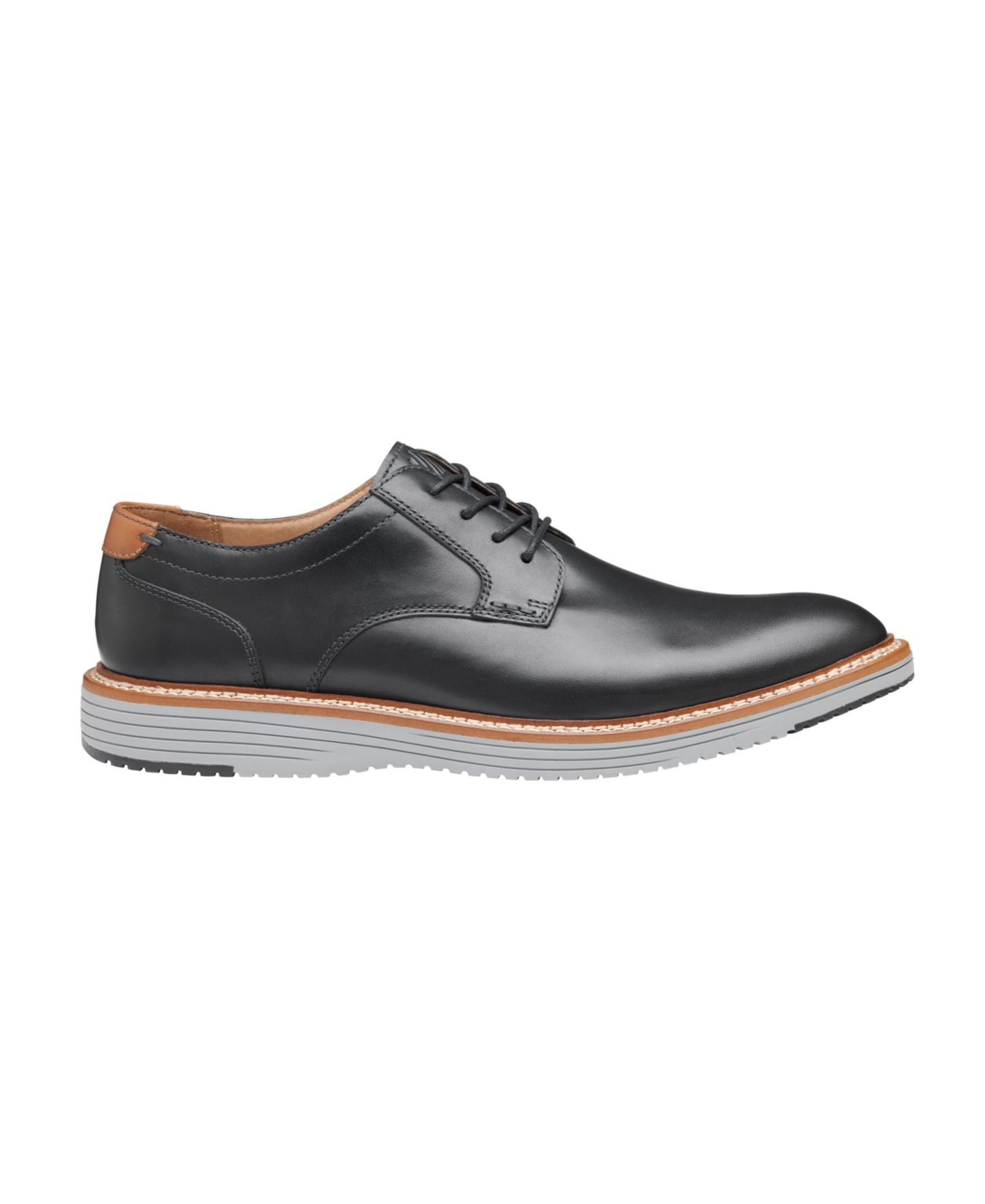 Мужские туфли Johnston & Murphy Johnston Murphy Hodges Plain Toe Oxford Casual Lace Up, цвет: Чёрный — фото 2