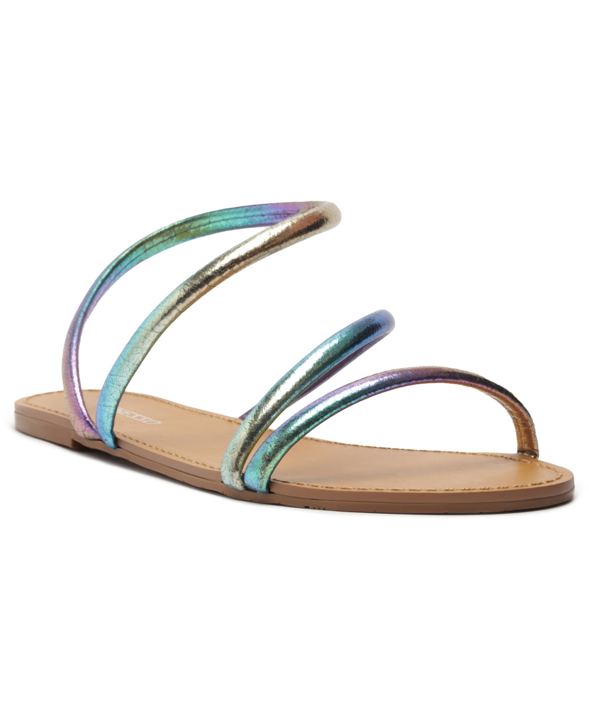 Arezzo Women s Mikayla Flat Sandals Holographic Smart Closet
