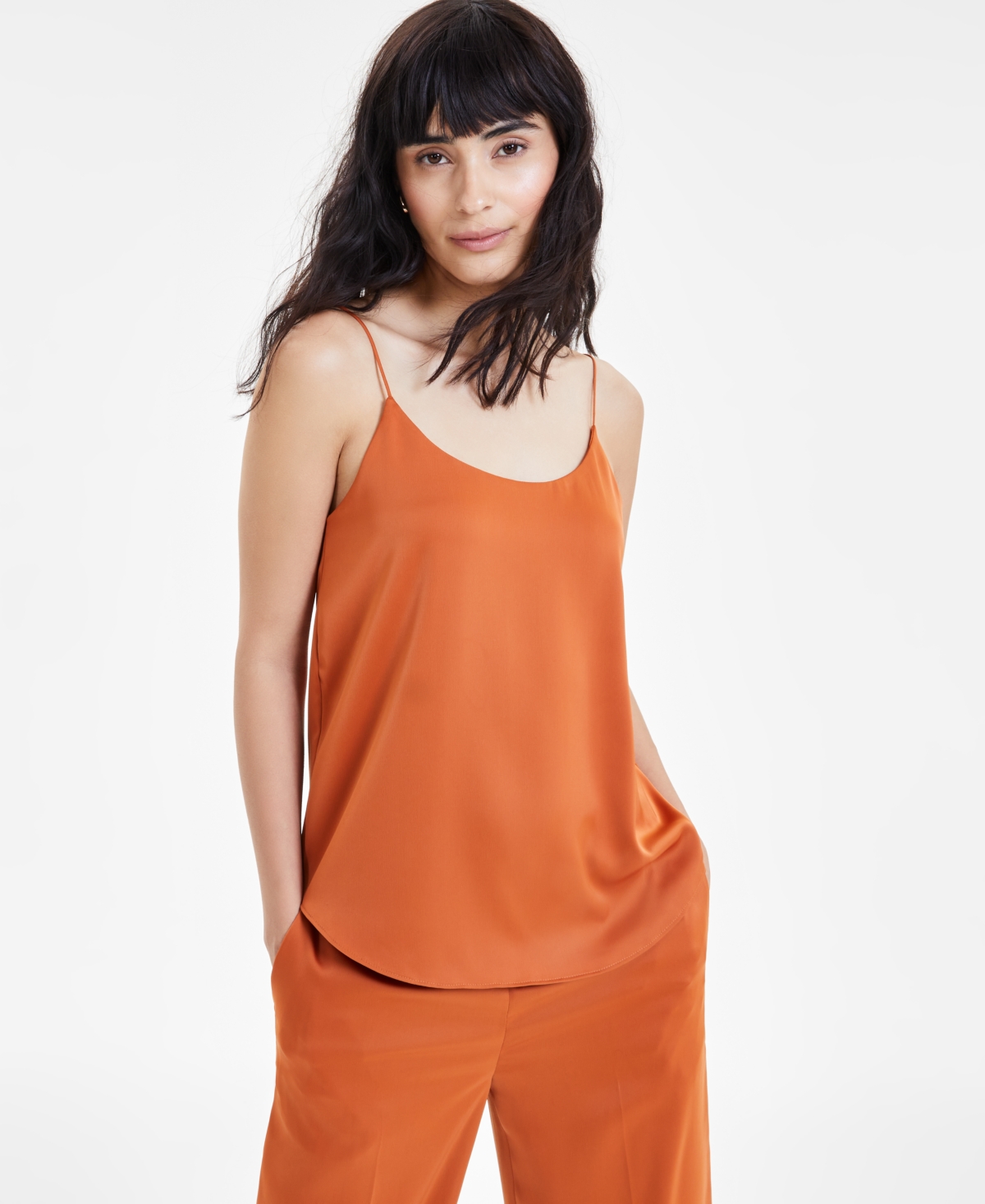 Women's Scoop-Neck Camisole Top, Created for Macy's - Rich Camel
