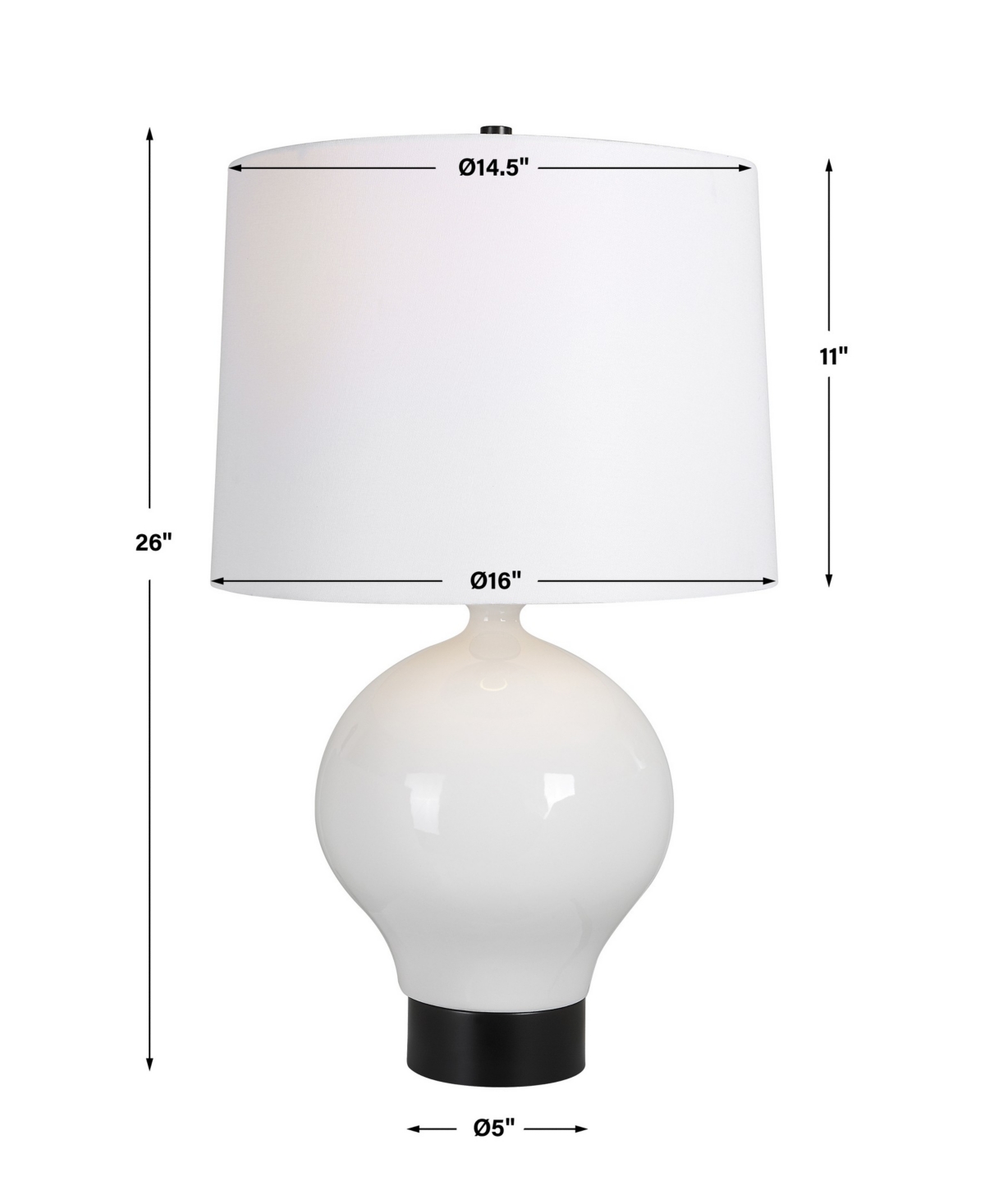 Uttermost 26" Collar Table Lamp In White