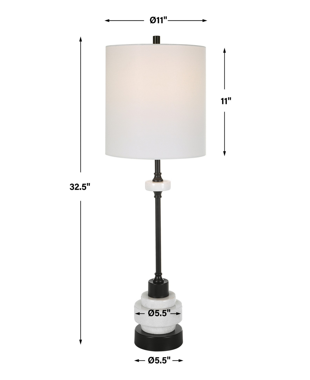 Uttermost 32.5" Alliance Buffet Lamp In Black