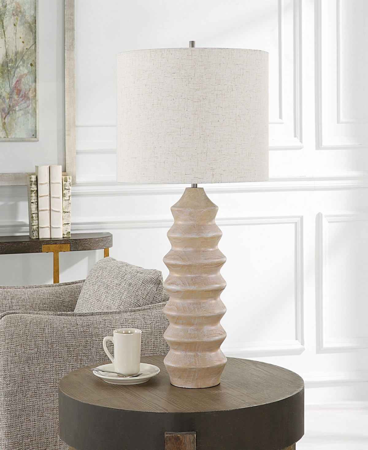 Shop Uttermost 30" Uplift Table Lamp In Woodtone