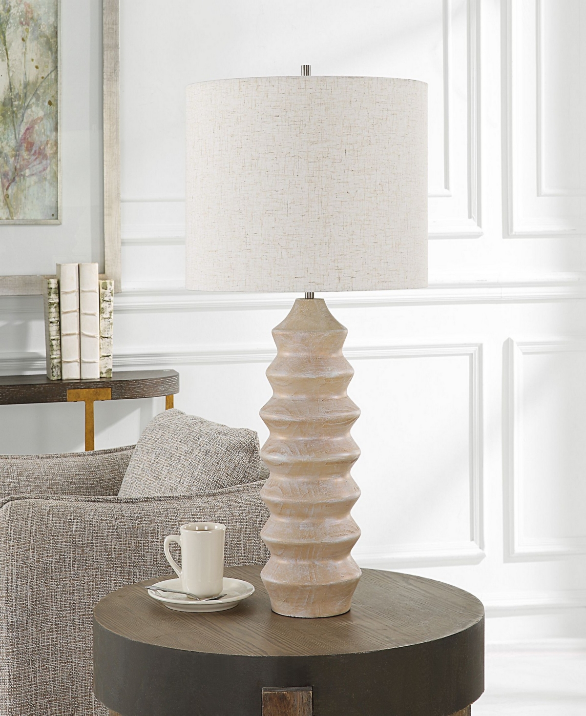 Uttermost 30" Uplift Table Lamp In Woodtone
