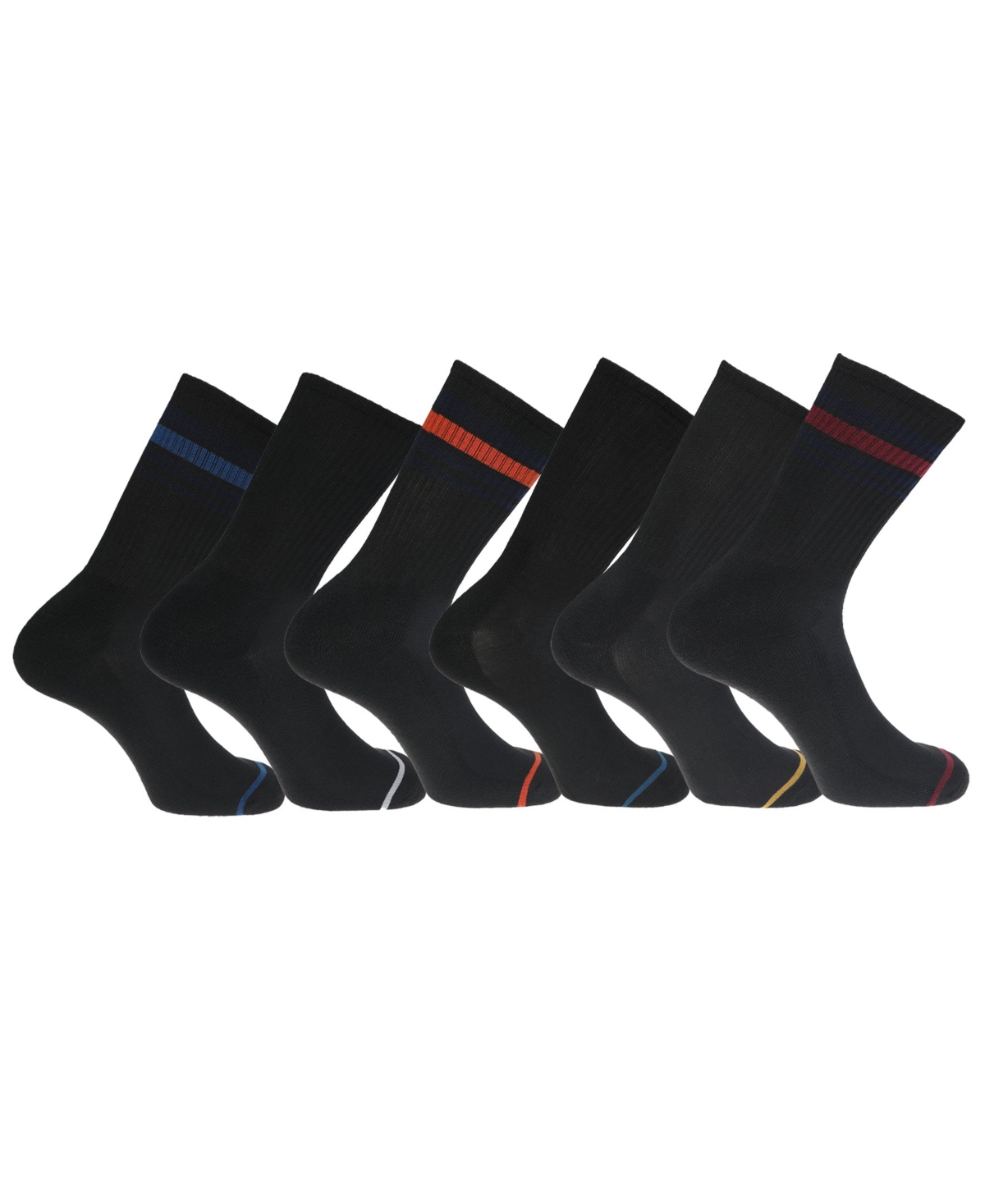 Men's Performance Socks - 6-Pairs Cushioned Athletic & Dress Crew Socks for Men - Black multi 55