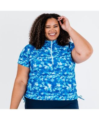 Plus Size Half-Zip Adele Swim Top