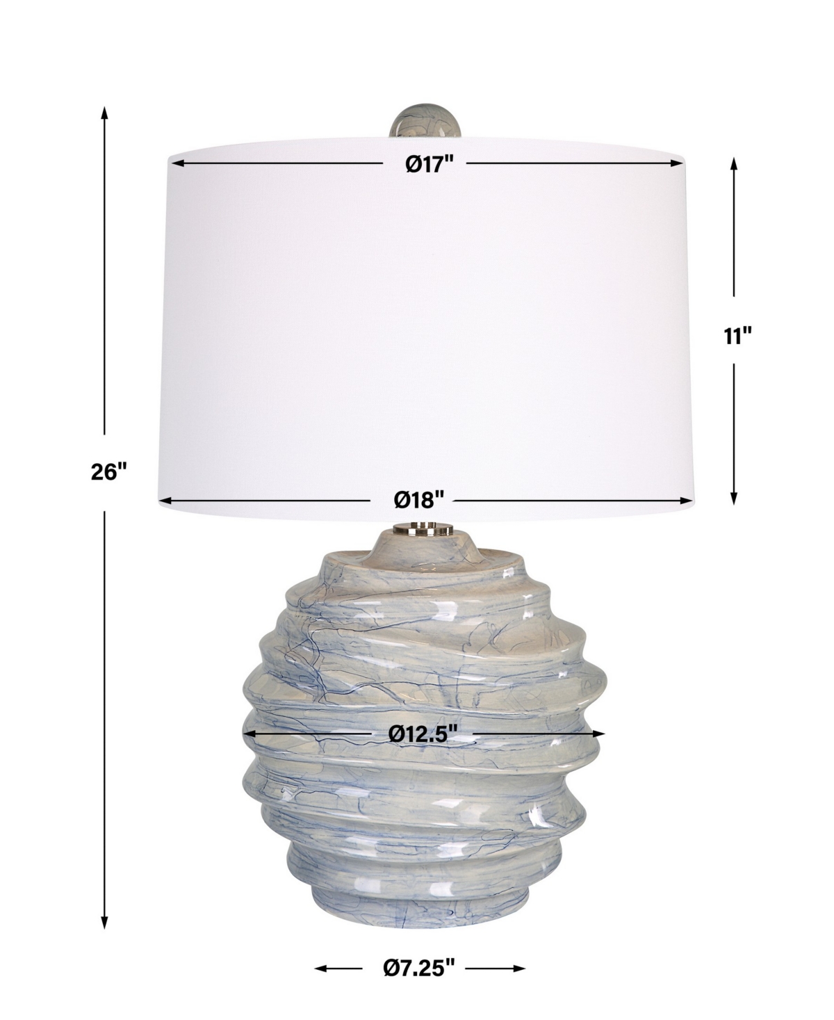 Uttermost 26" Waves Accent Lamp In Blue