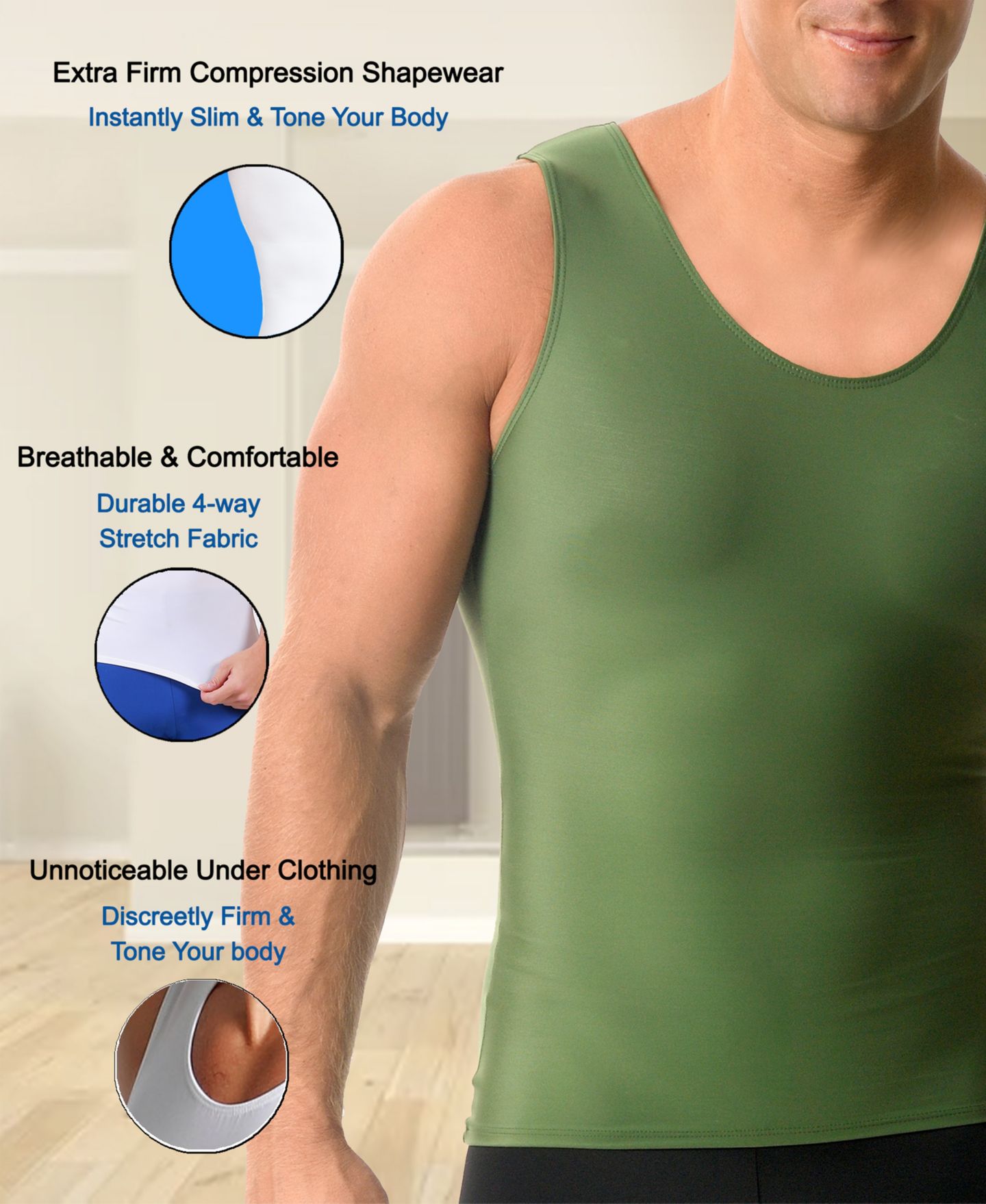 Мужской топ Instaslim Big & Tall Compression Activewear Muscle Tank Top, цвет: Серый — фото 10