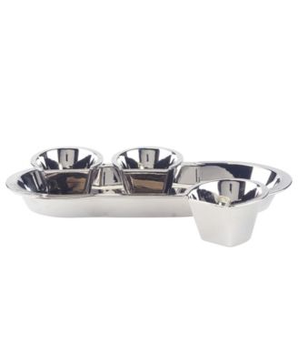 Derby Day at the Races Silver Plated 3-D Horseshoe 4 Pc Tray Set