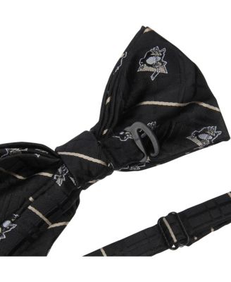 Men's Black Pittsburgh Penguins Oxford Bow Tie