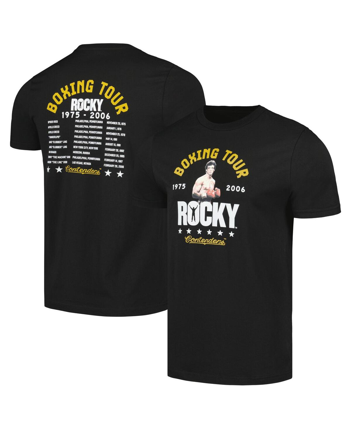 Men's Contenders Clothing Black Rocky Boxing Tour T-shirt - Black