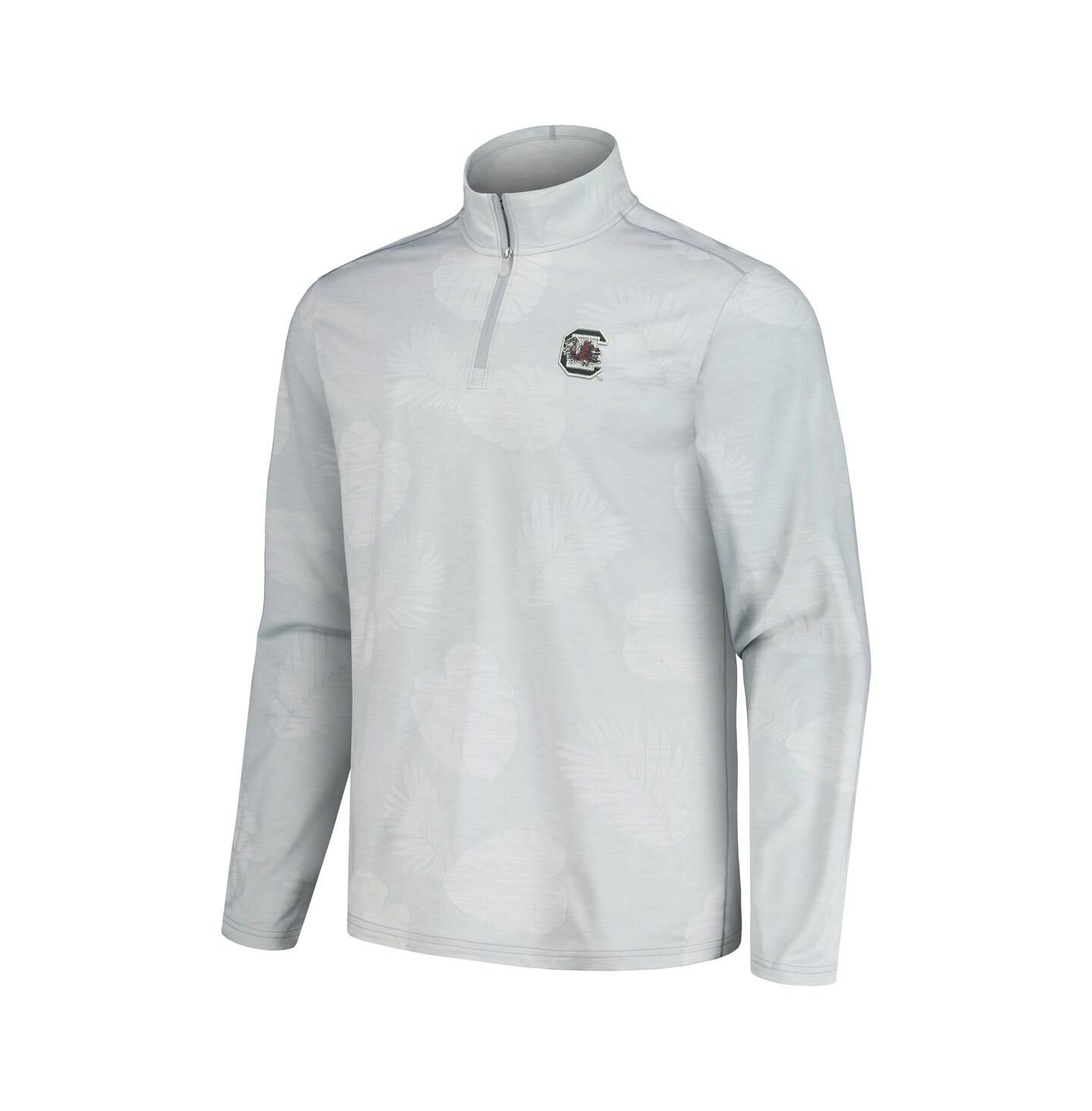 Мужская куртка Tommy Bahama Gray South Carolina Gamecocks Delray Frond IslandZone Quarter-Zip — фото 3