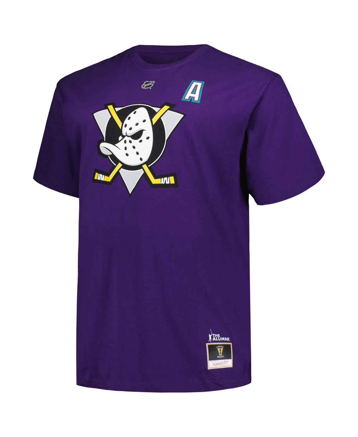 Men's Mitchell & Ness Teemu SelanneAnaheim Ducks Big and Tall Name & Number T-shirt - Purple