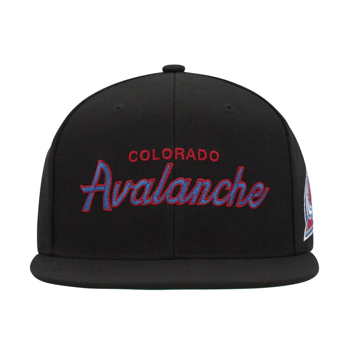 Мужская кепка Mitchell & Ness Black Colorado Avalanche Core Team Script 2.0 Snapback Hat — фото 4
